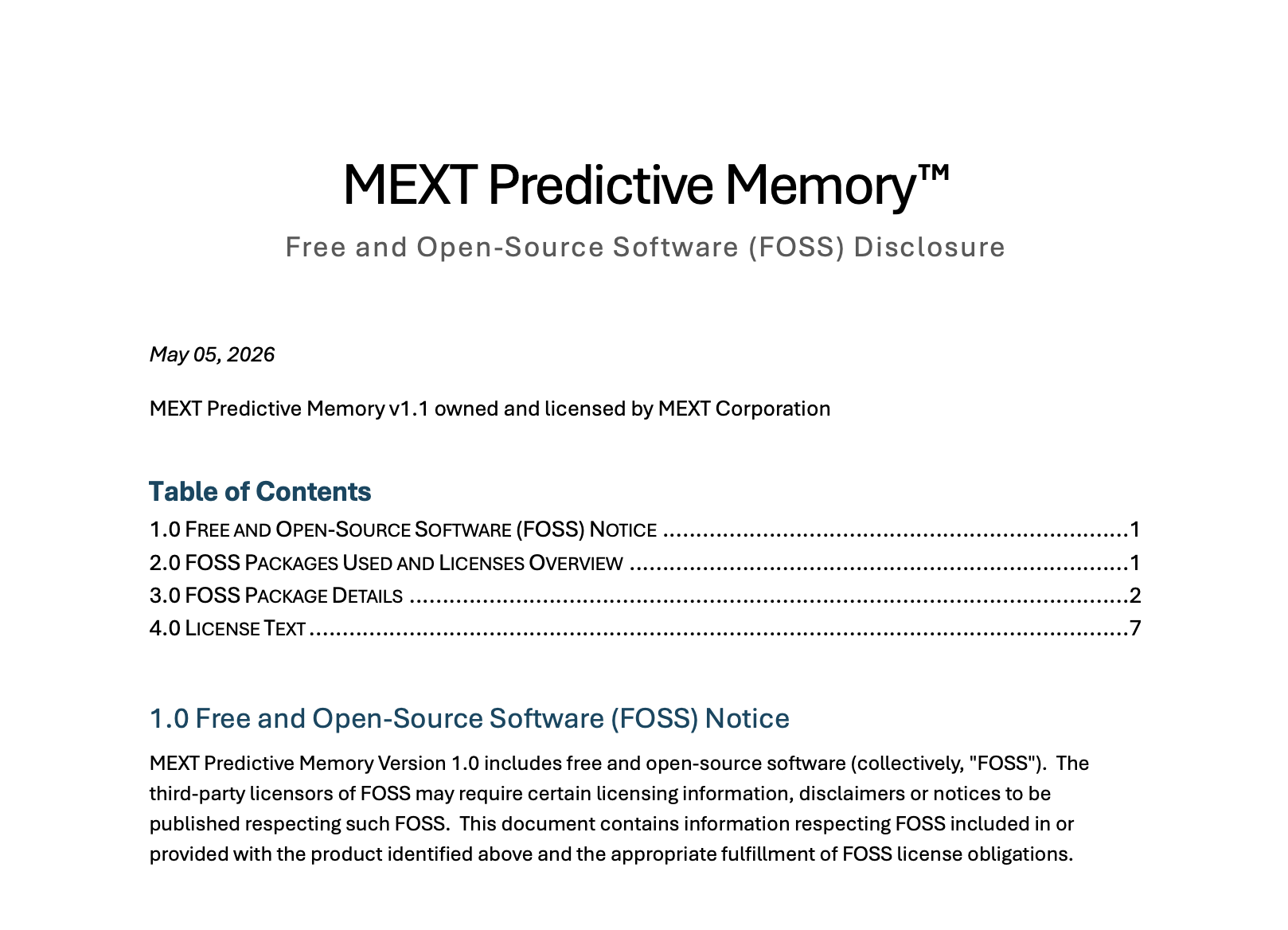 FOSS 1.1 Preview