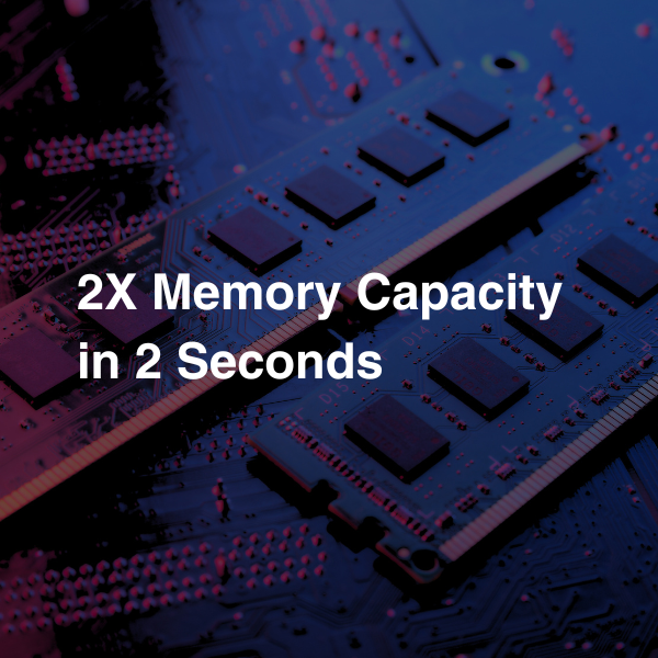 2X Memory Capacity in 2 Seconds Tile Graphic